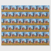 農買場サイロにアメリカ人がサインする ラッピングペーパー (フラット)