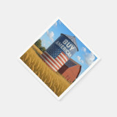 農買場サイロの「アメリカ人」サイン スタンダードカクテルナプキン (角)