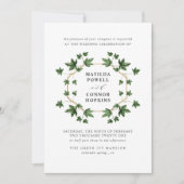 辺寺 | Green Ivy Botanical 結婚 geometric 招待状 (正面)