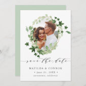 辺寺 | Ivy 葉 Geometric photo save the date セーブザデート (正面/裏面)