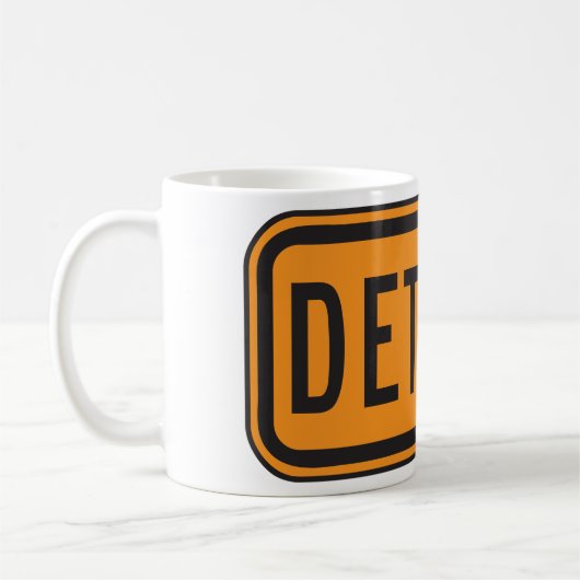 迂回の道路標識 コーヒーマグカップ (左)