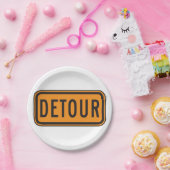 迂回の道路標識 ペーパープレート (パーティー)