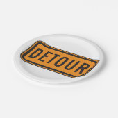 迂回の道路標識 ペーパープレート (アングル)