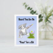 迅速な回復コリー・オン・松葉杖 ポストカード (スタンド正面)