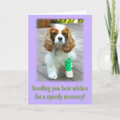 迅速な回復Get Wellスパニエル犬カード カード (正面)