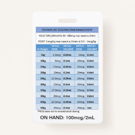 迅速な投与RE: RSI鎮静および痛み用フェンタニル バッジ