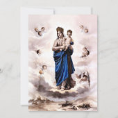 迅速な救いの聖母 黒白 祈り付き 招待状 (正面)