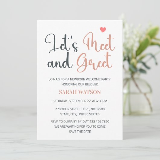 迎え迎え生まれたばかりのパーティの招待状 招待状 (スタンド正面)