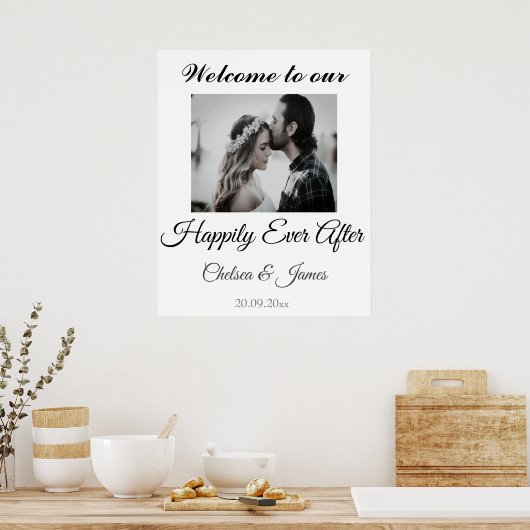 迎エレガント歓迎の後ずっと楽し結婚く写真 ポスター (キッチン)