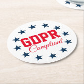 迎合的なGDPR ラウンドペーパーコースター (アングル)