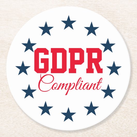 迎合的なGDPR ラウンドペーパーコースター (正面)
