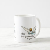 近くで優雅に見る天使の水彩画 コーヒーマグカップ (正面右)