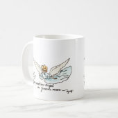 近くで優雅に見る天使の水彩画 コーヒーマグカップ (正面左)