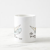 近くで優雅に見る天使の水彩画 コーヒーマグカップ (中央)