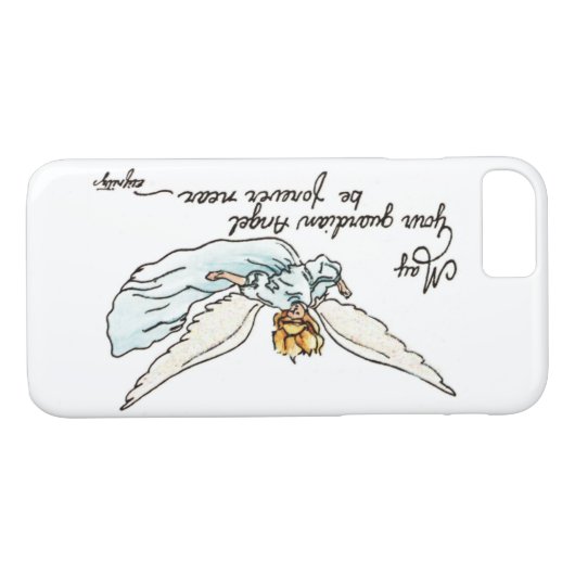 近くで優雅に見る天使の水彩画 Case-Mate iPhoneケース (裏面(横))