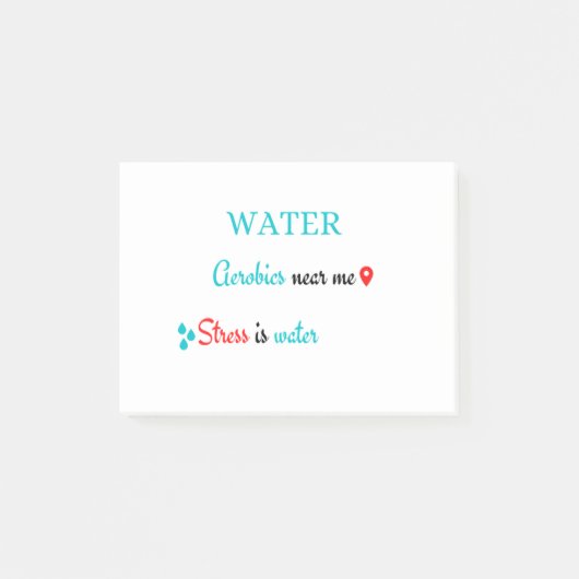 近くで水の有酸素運動 ポストイット (正面)