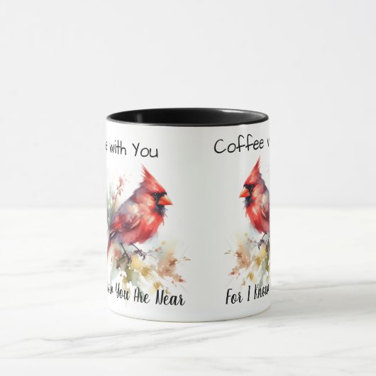 近くにいると分かっているからコーヒーを飲モダンめ マグカップ (中央)