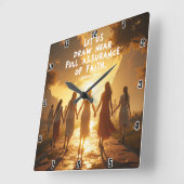 近くに引き寄せ：完全な信仰の保証へブル10:22 スクエア壁時計 (傾斜)