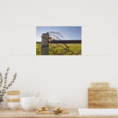 近くのフェンセ転がロに有刺鉄線を上げる ポスター (キッチン)