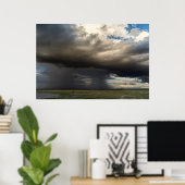 近くの斜面に吹き荒れる山 ポスター (ホームオフィス)