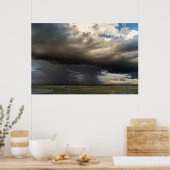 近くの斜面に吹き荒れる山 ポスター (キッチン)