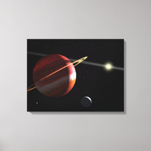 近くの星の回りを回るジュピター固まりの惑星 キャンバスプリント