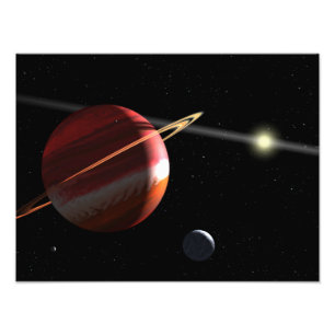 近くの星の回りを回るジュピター固まりの惑星 フォトプリント           