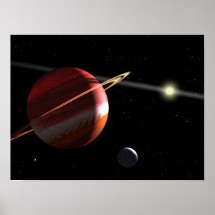近くの星の回りを回るジュピター固まりの惑星 ポスター