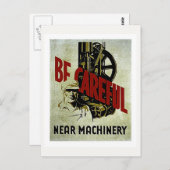 近くの機械に注意 – WPA安全ポスター ポストカード (正面/裏面)