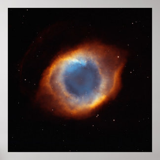 近くの螺旋星雲の虹色の栄光 ポスター