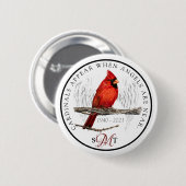 近のカスタムな記念のイニシャルの(鳥)ショウジョウコウカンチョウおよび天使 缶バッジ (正面&裏面)