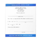 近代歯科予約証明書 青 ノートパッド (正面)