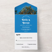 近代海軍水中海魚サンゴ礁ビーチウェディング オールインワン招待状 (内側)