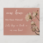 近代的な新しい家に引越ししました 乾燥したバラ 案内ポストカード (正面)