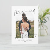 近代的な脚本アーチ写真 結婚 楽しい シーズンカード (スタンド正面)