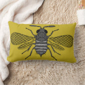 近代美術ののまわりにのプリントのクッション-マスタード ランバークッション (ブランケット)