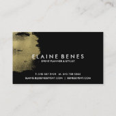 近代美術のターコイズの金ゴールドの名刺 名刺 (裏面)