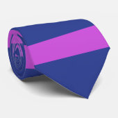 近代美術の横のストライプの青いピンク ネクタイ (ロール)