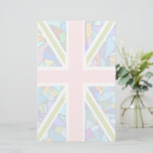 近代美術の英国国旗の筆記用紙 便箋 (スタンド正面)