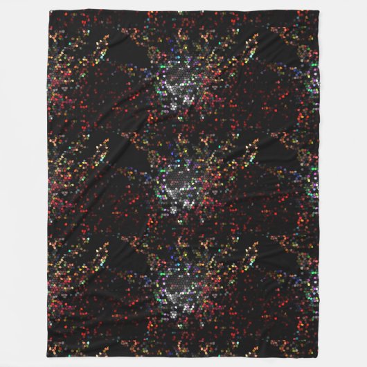 近代美術の黒はモザイクギフトCricketDianeを着色します フリースブランケット (正面)