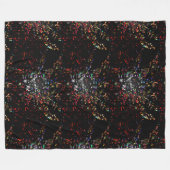 近代美術の黒はモザイクギフトCricketDianeを着色します フリースブランケット (正面(横))