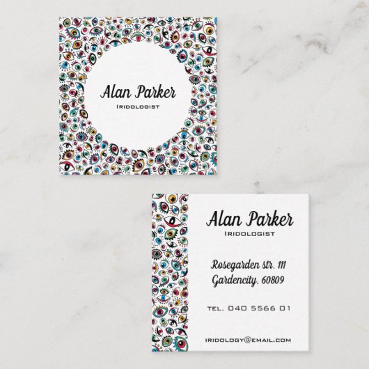 近代美術はiridologistの眼科医を注目します スクエア名刺 (正面/裏面)