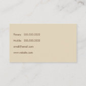 近代音楽のミニマリストの芸術 名刺 (裏面)