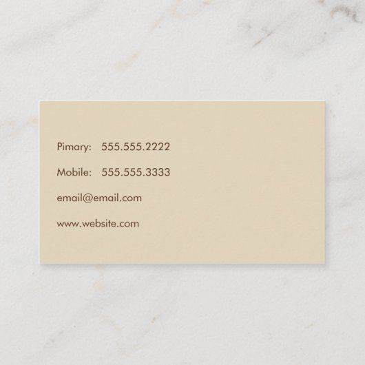 近代音楽のミニマリストの芸術 名刺 (裏面)