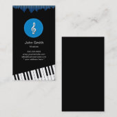 近代音楽の記号のピアニストまたはミュージシャンの名刺 名刺 (正面/裏面)