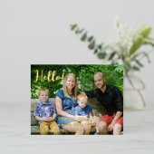 「近所に新しく引っ越してきました」写真付きお知らせ 箔シーズンポストカード (立ち正面)