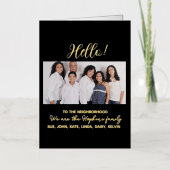 近所に来たことがない」写真のお知らせ 箔グリーティングカード (正面)