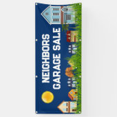 近所のガレージセールのバナー 横断幕 (縦)