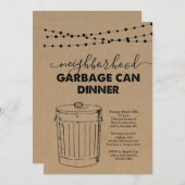 近所のゴミ缶ディナー招待状 招待状 (正面/裏面)