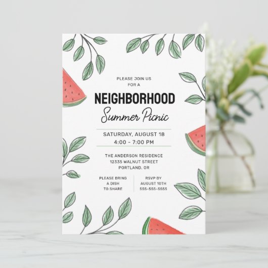 近所のサマーピクニックスイカ 招待状 (スタンド正面)